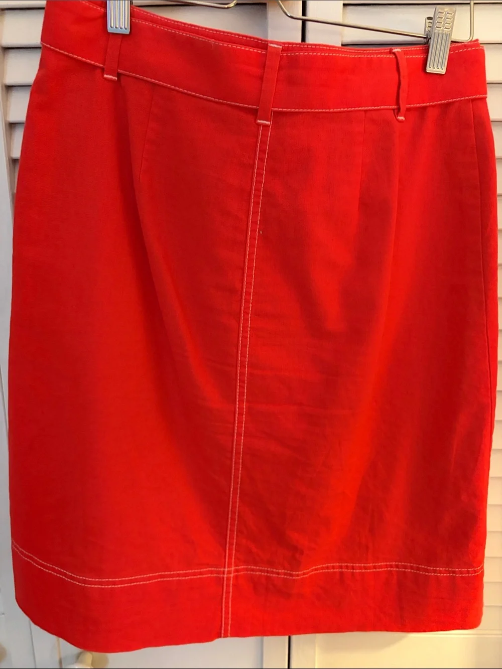 J. Crew Factory Red Button-Front Tie-Waist A-Line Skirt